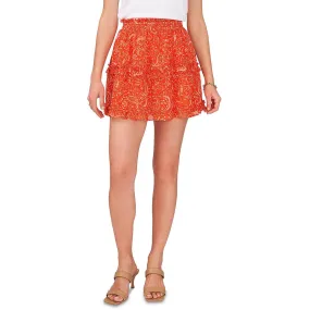 1.State Womens Smocked Ruffled Mini Skirt