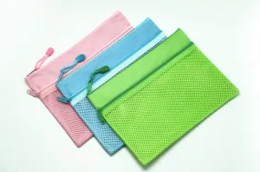 2 Compartment Fabric Neon Colour Zipper Case (A5)