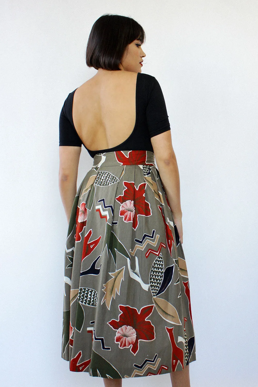 Abstract Nature Cotton Skirt L/XL