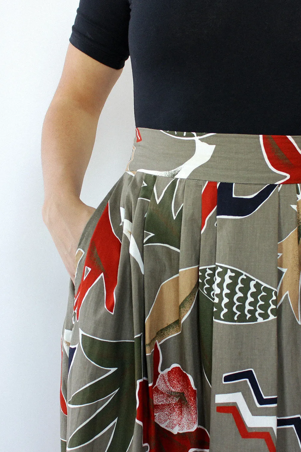 Abstract Nature Cotton Skirt L/XL