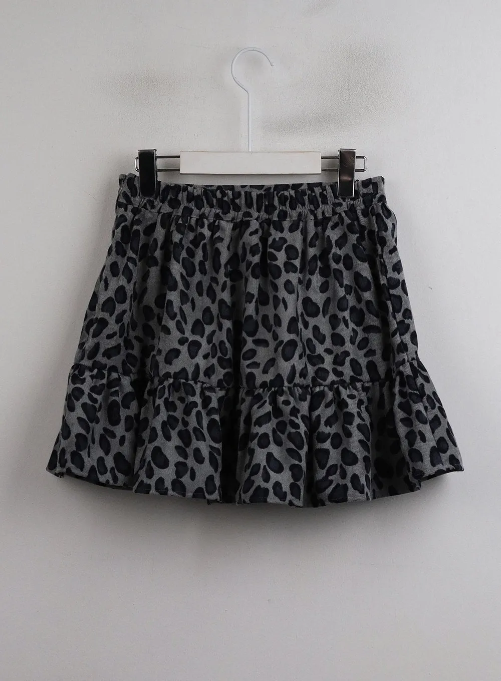 Animal Print Ruffle Hem Mini Skirt OJ417