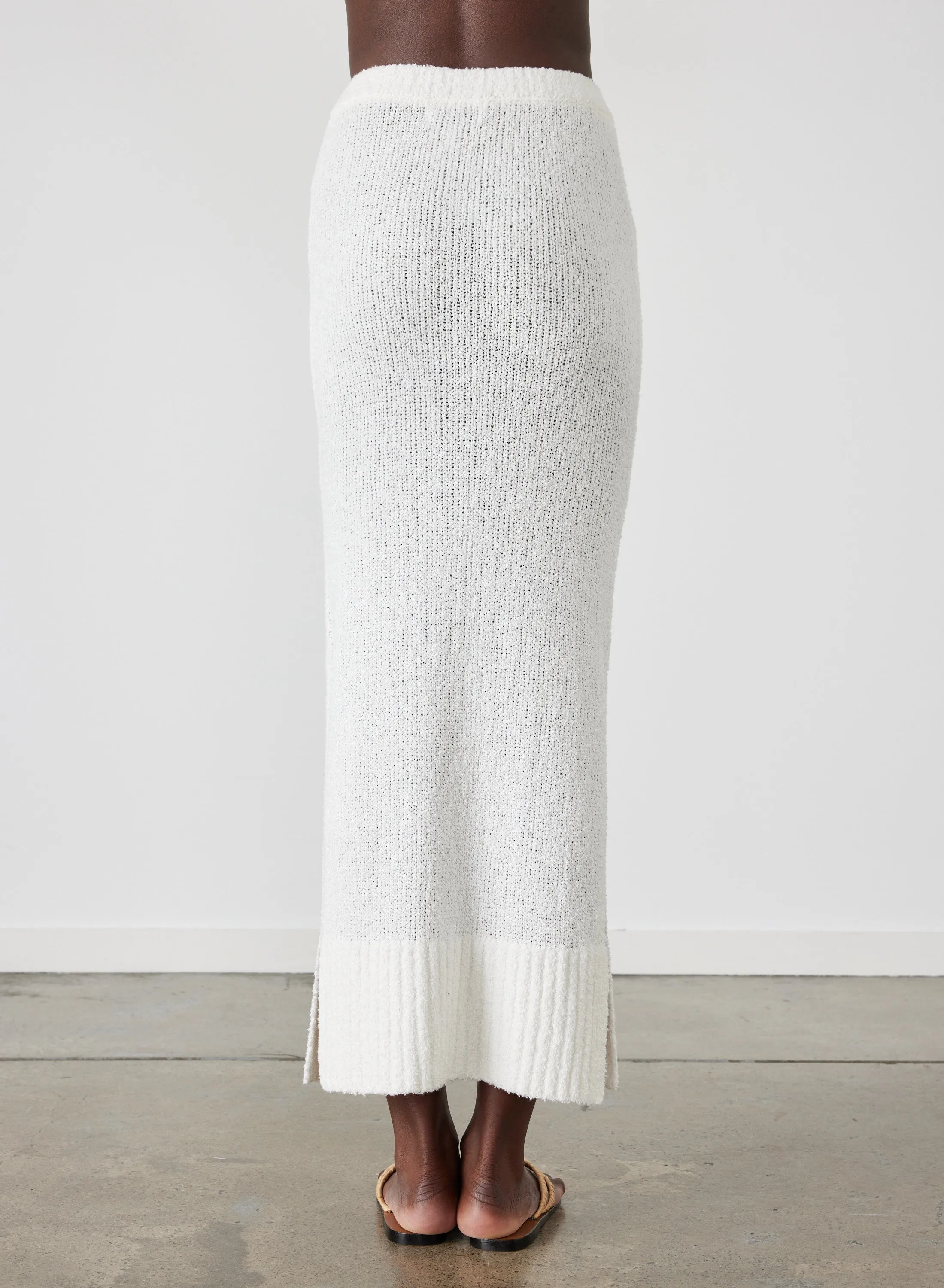 Arie Organic Cotton Cashmere Knit Maxi Skirt | Cream