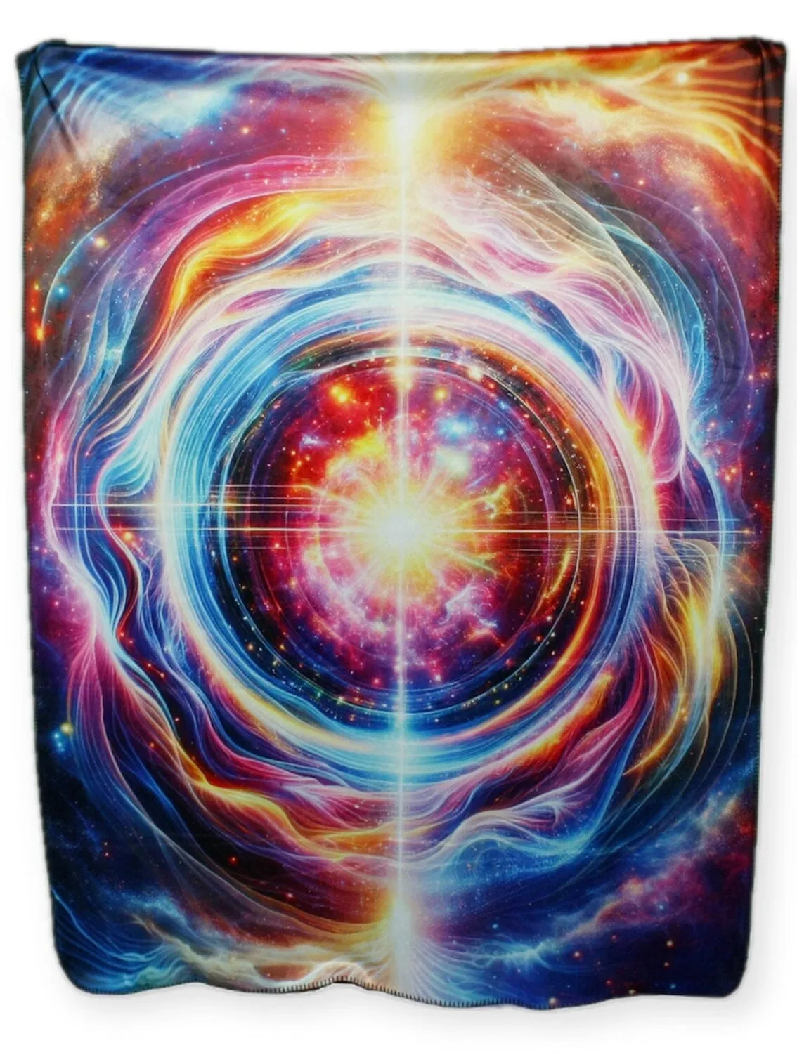 Astral Portal Black Sherpa Blanket