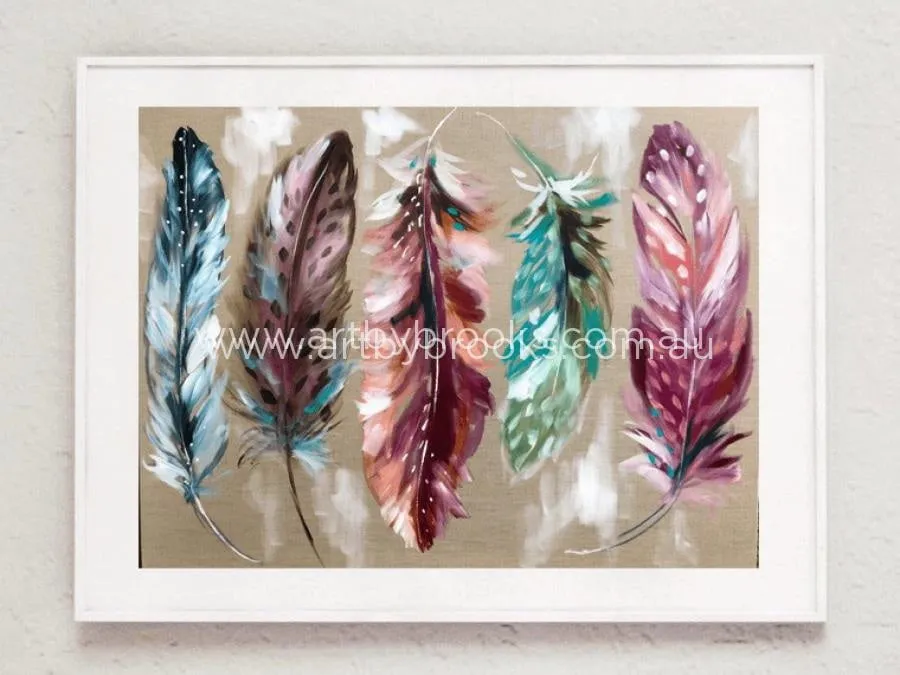 Autumn feathers - art print