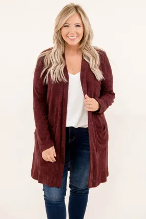 Autumn Mood Cardigan, Burgundy