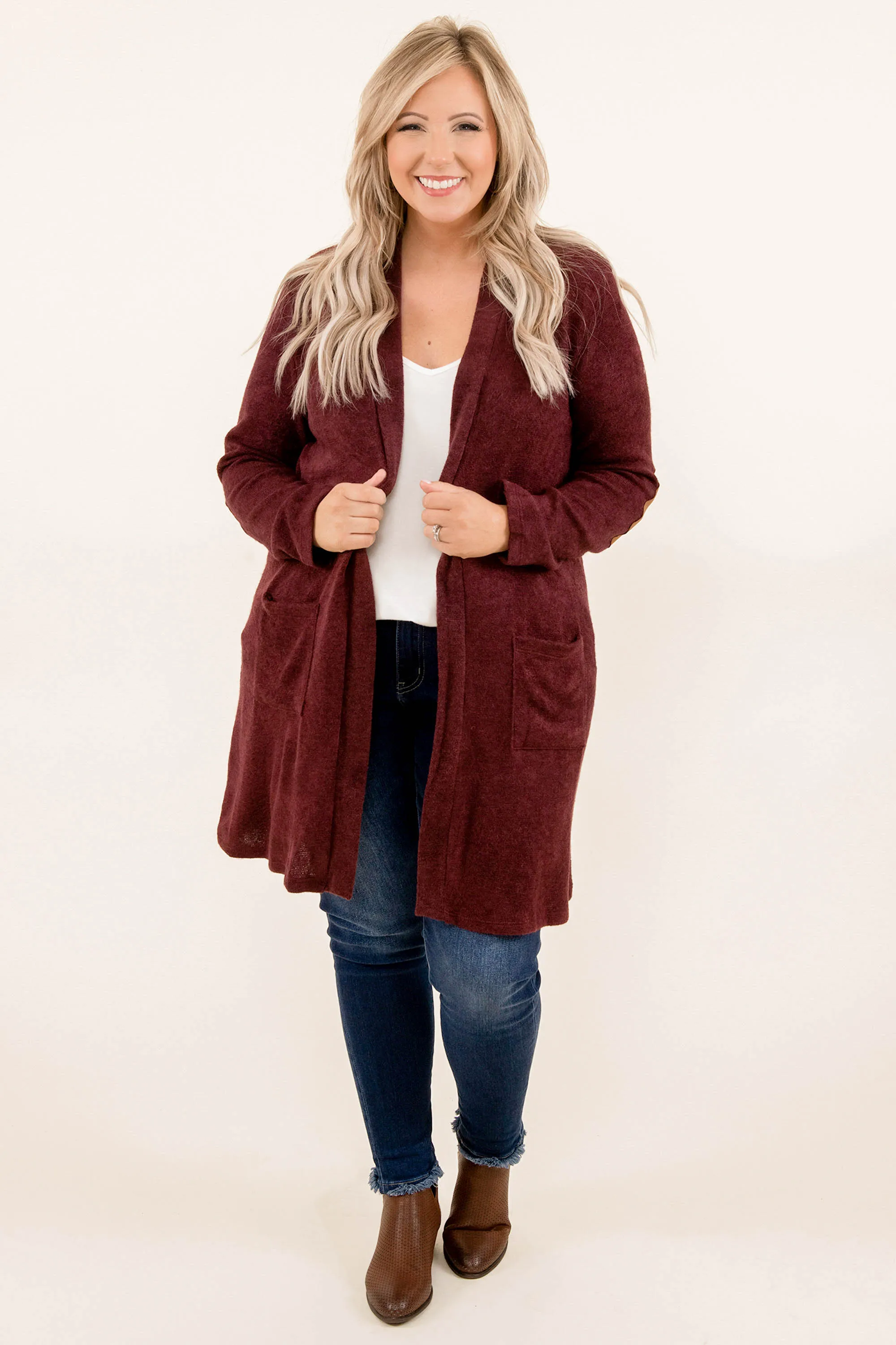 Autumn Mood Cardigan, Burgundy