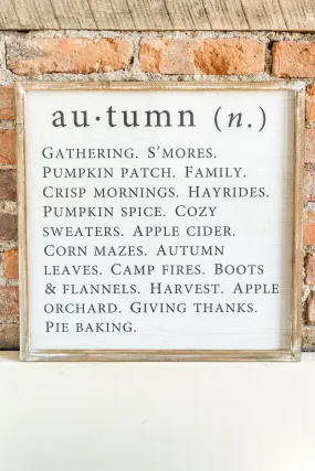 Autumn Wooden Framed Sign