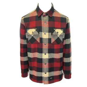 Branded Men's Red Black Cream Shirt Plaid Jacket Sherpa Lined L/S (S73)