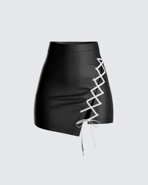 Charlie Vegan Leather Mini Skirt