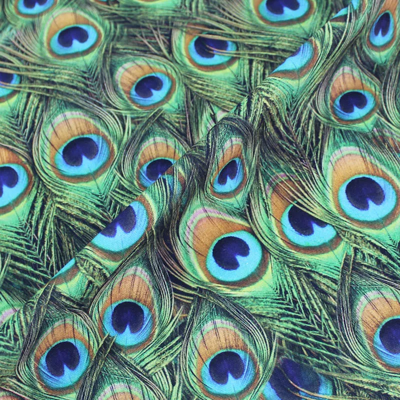 Cotton Panama Home Furnishing Fabric - Peacock Tails