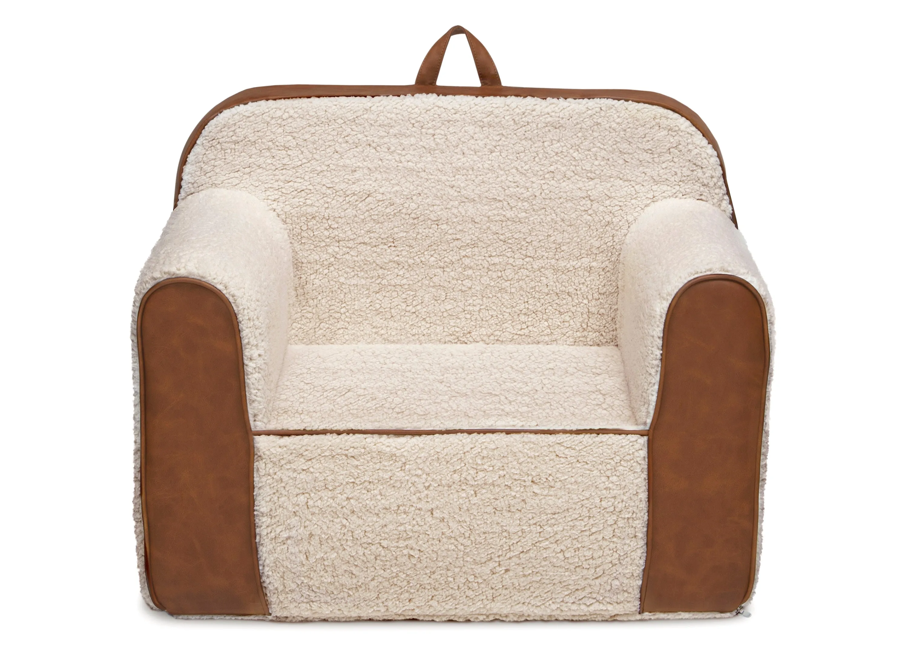 Cozee Sherpa and Faux Leather Chair for Kids