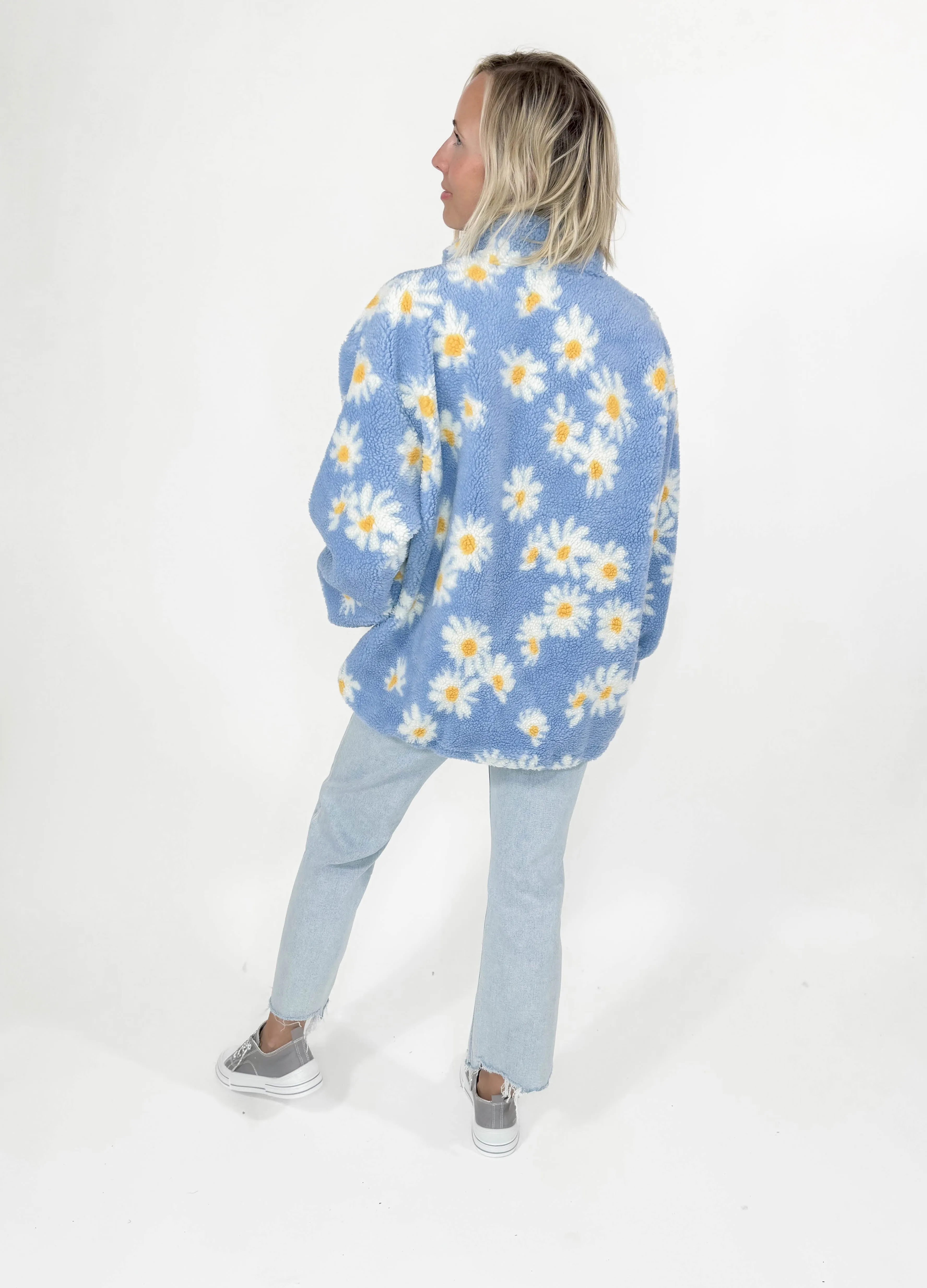 Cutesie Daisy Sherpa 1/2 Zip