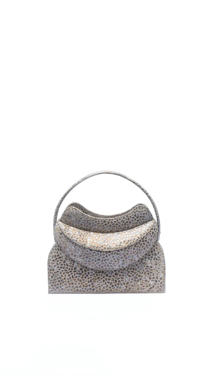 Dada Pedon Luna Grey Moonstone Zipper Micro Tote Bag