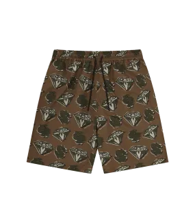 DIAMONDS & DOLLARS SWIM SHORT - KHAKI