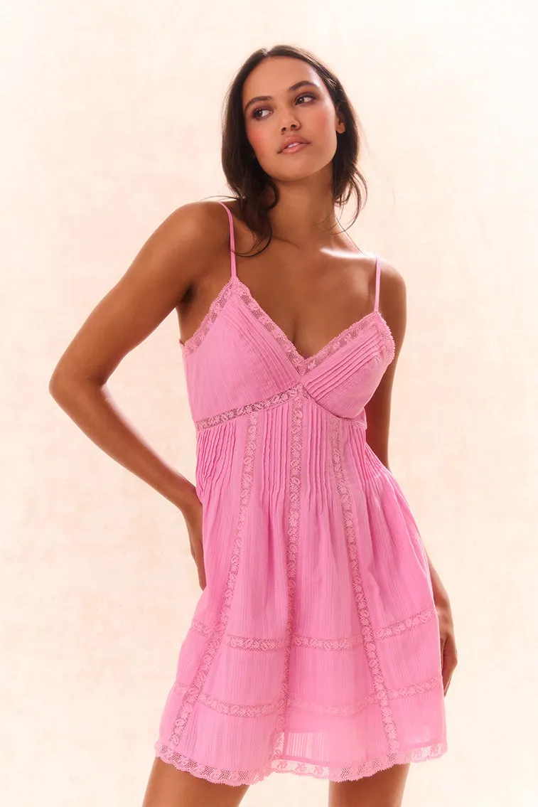 Docila Cotton Mini Dress - PINK