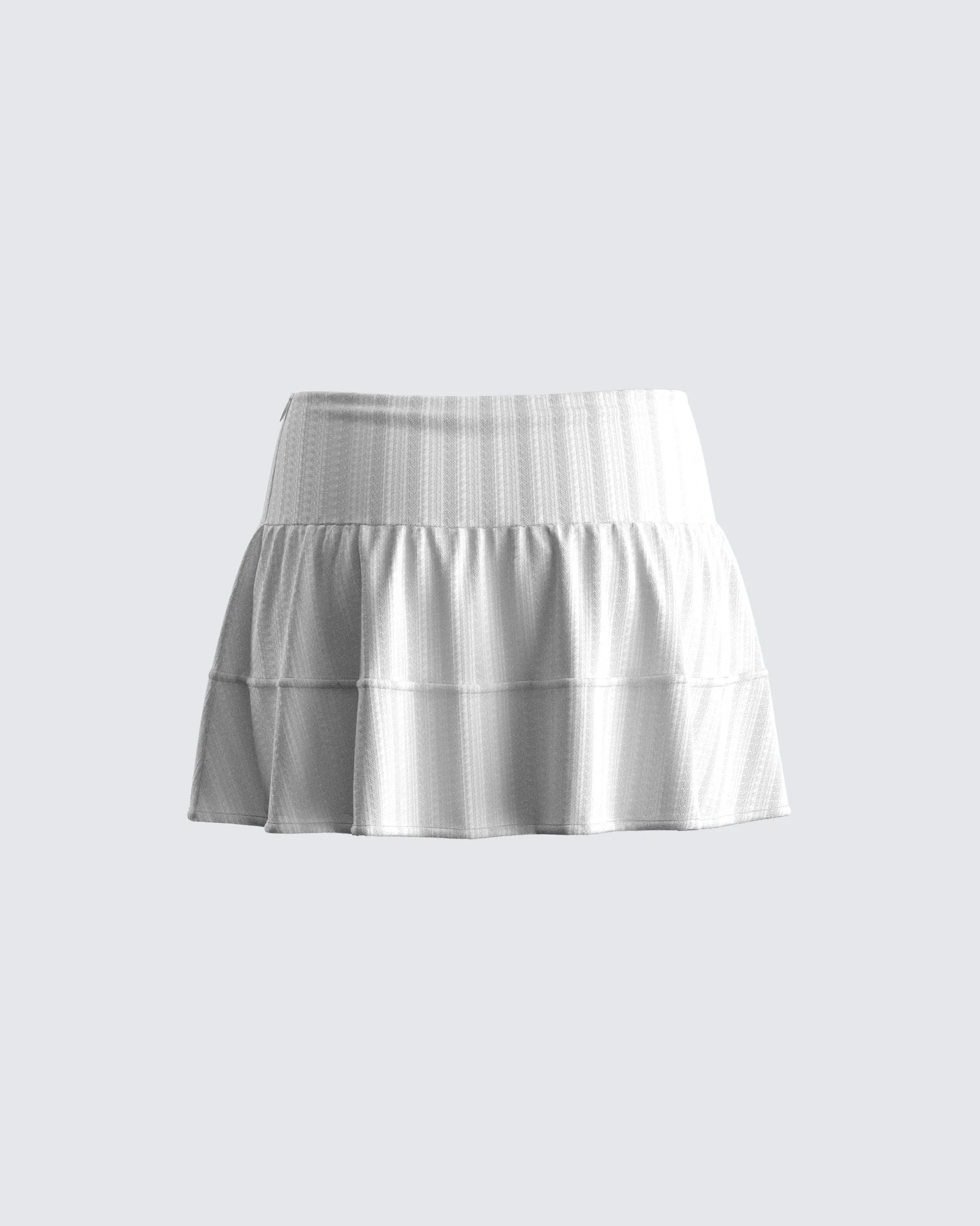 Elva White Cotton Ruffle Skirt