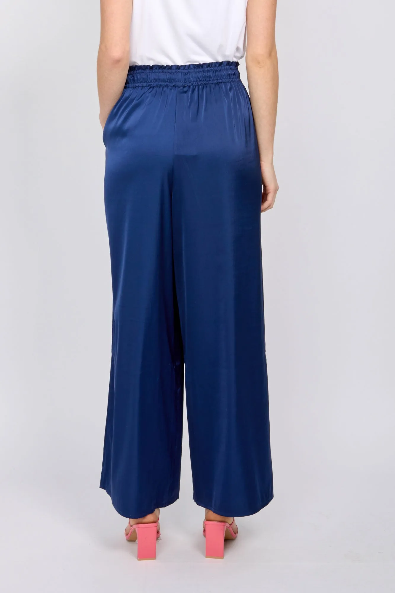 EMPROVED Satin Pants in Navy