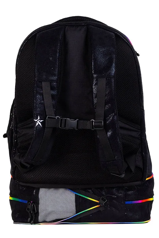 Faux Suede in Black Rebel Dream Bag with Rainbow Zipper