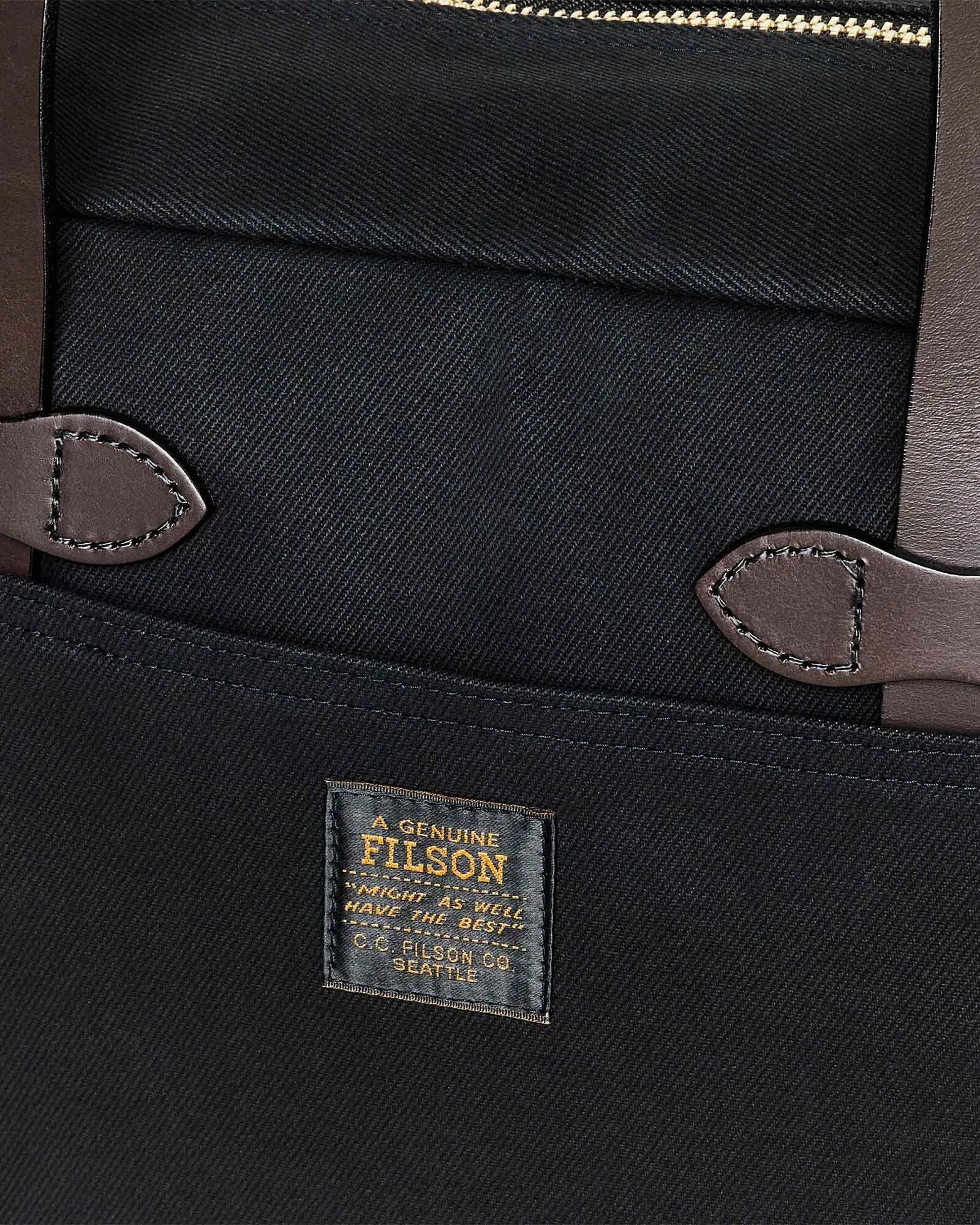 Filson Rugged Twill Tote Bag w/ Zipper - Black