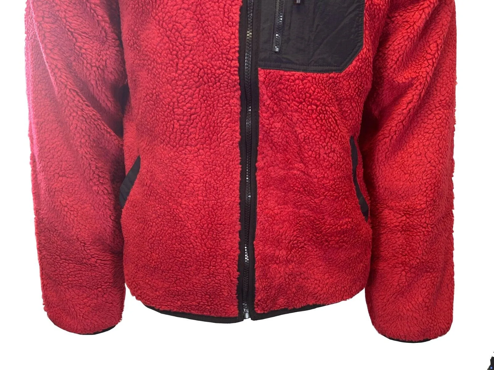 Jack & Jones Men's Red Jacket Authentic Sherpa Teddy Fleece (S02)