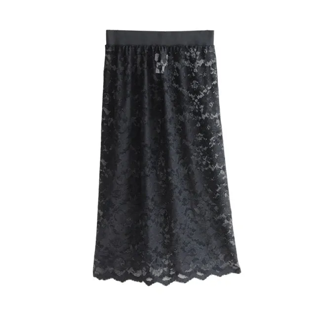 Lace Midi Skirt