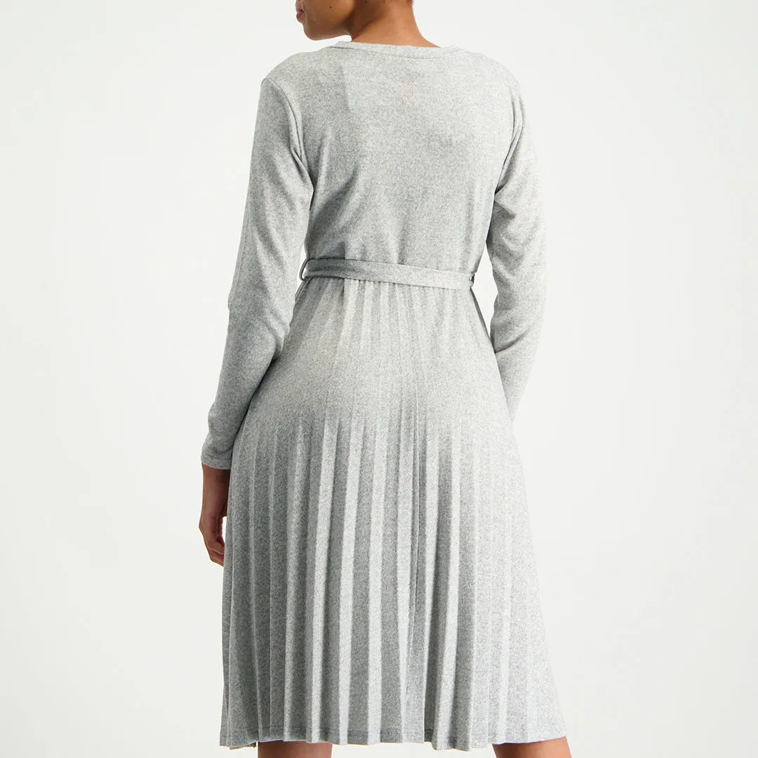 Long Sleeve Pleated Dress