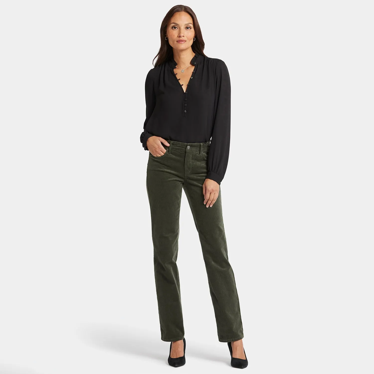 Marilyn Straight Pants - Vine Leaf