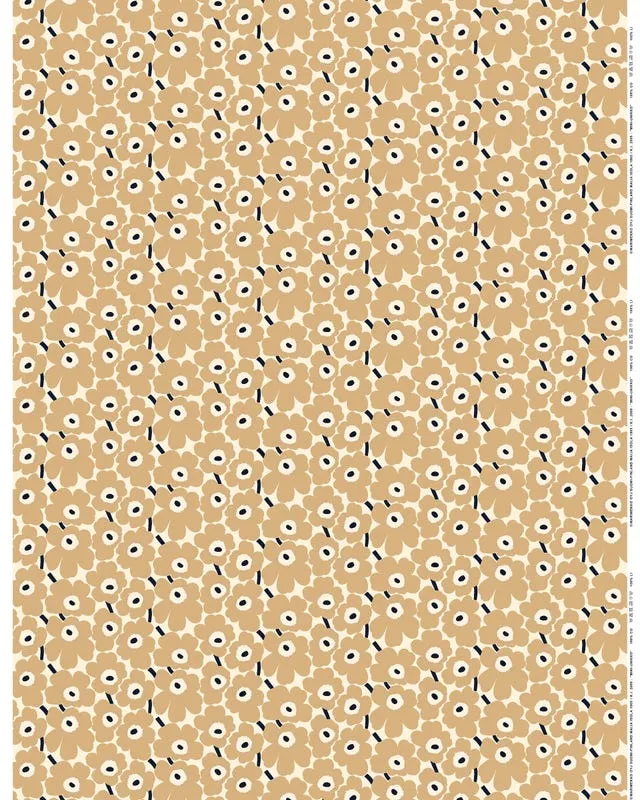 mini-unikko beige cotton fabric