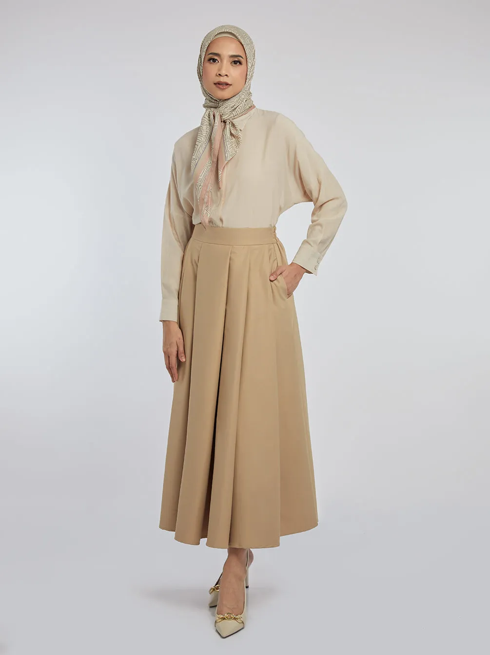 NURA SKIRT PLAIN KHAKI