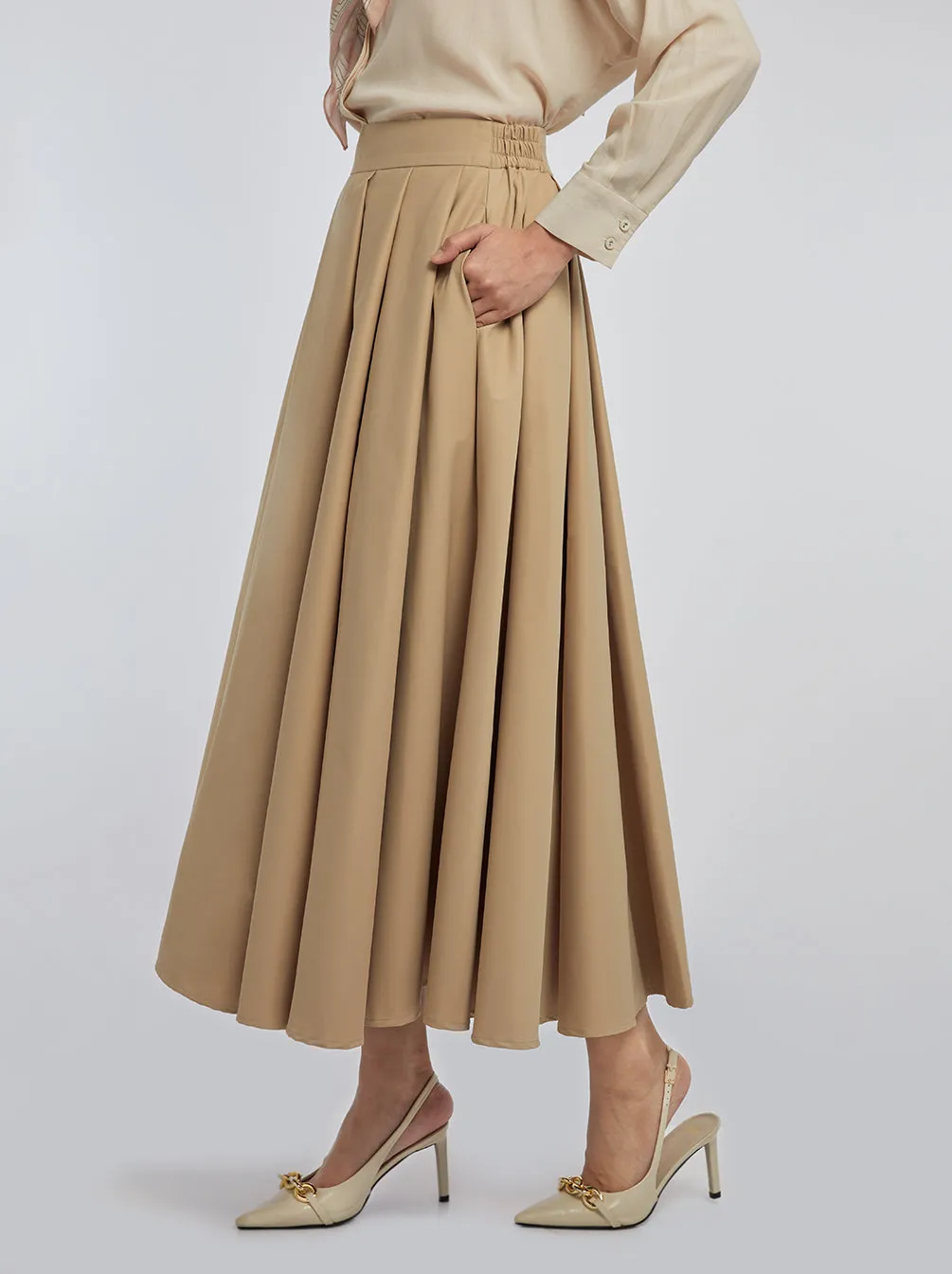 NURA SKIRT PLAIN KHAKI