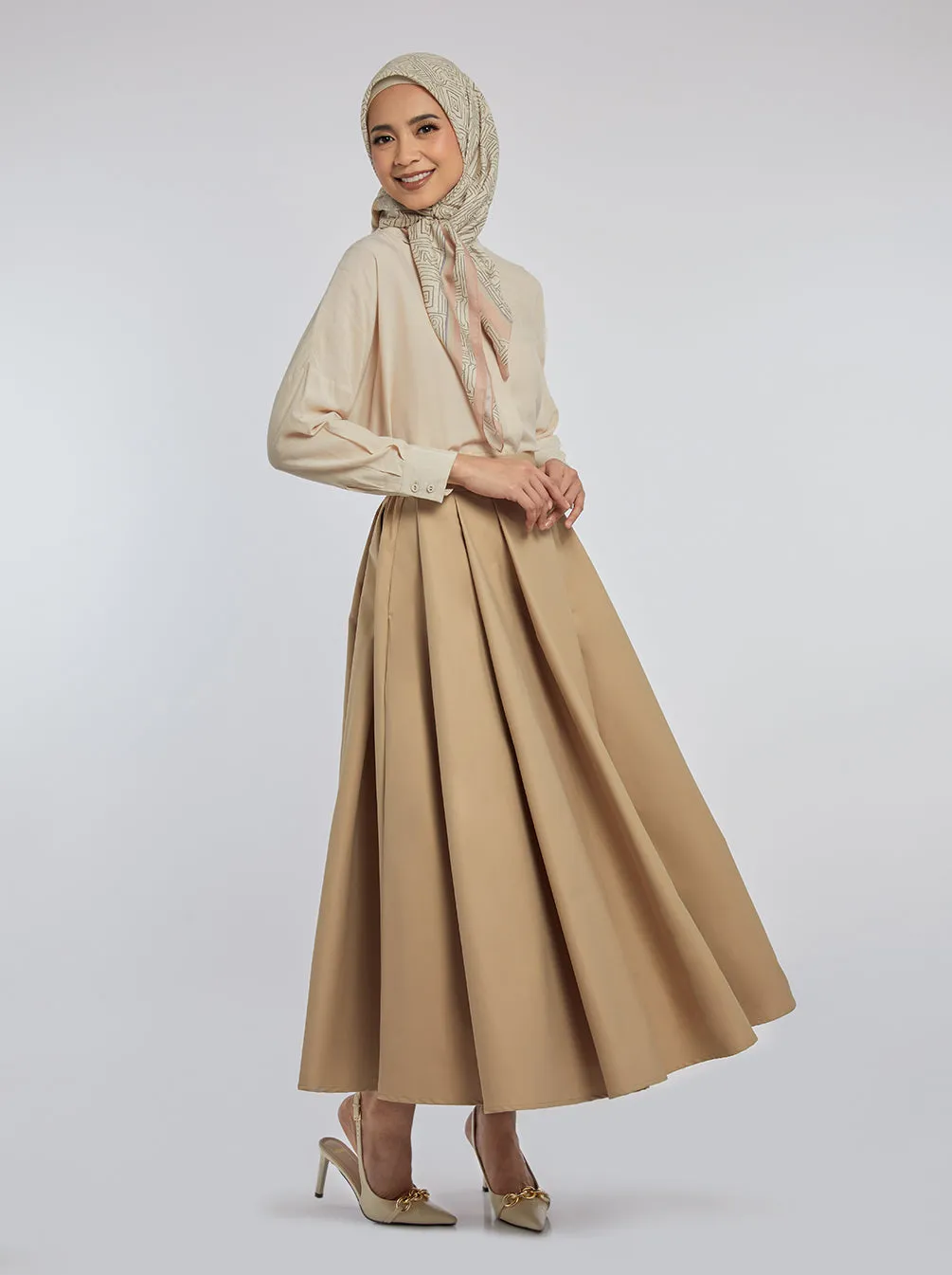 NURA SKIRT PLAIN KHAKI