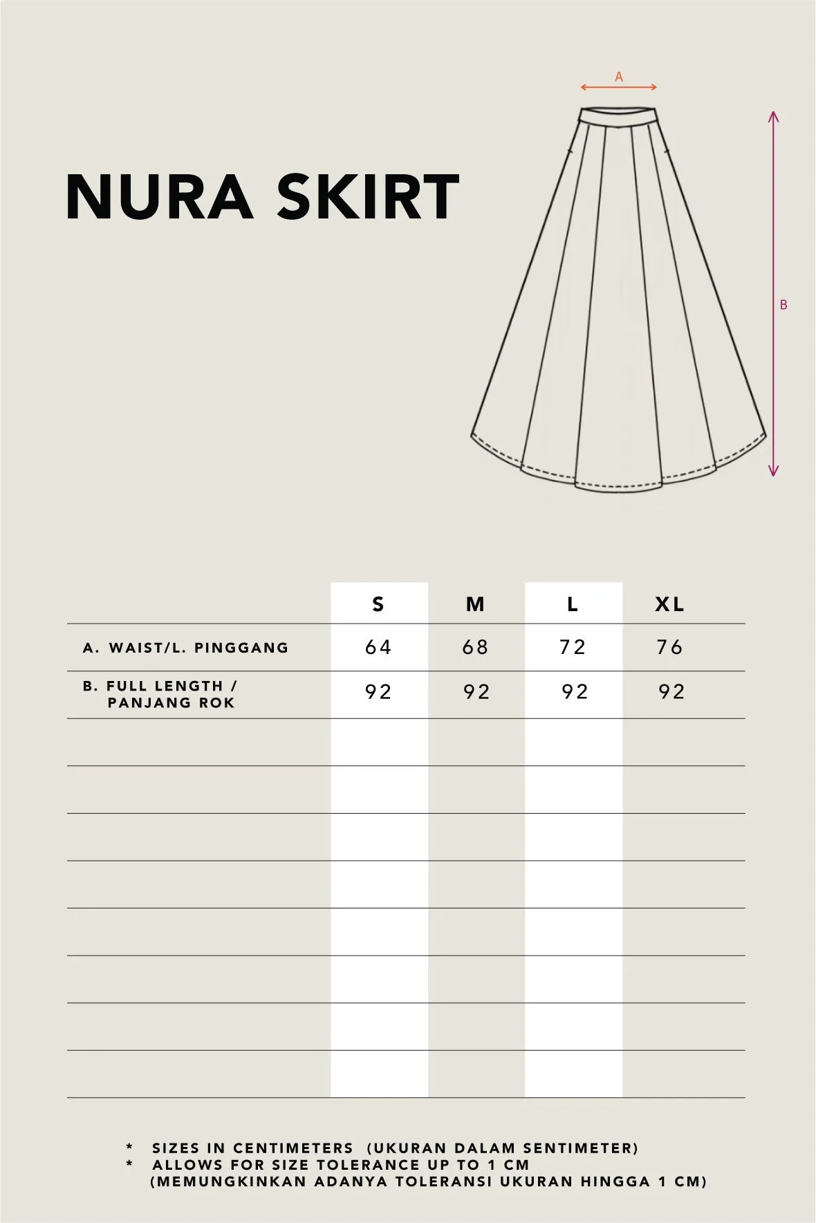 NURA SKIRT PLAIN KHAKI