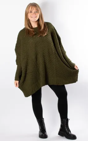 Oversized Chunky Knit Jumper | Khaki