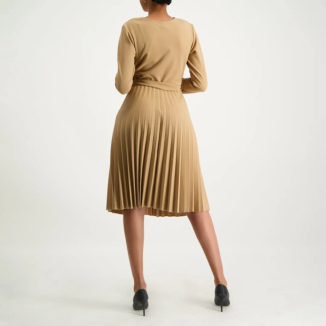 Stone Pleated Dress