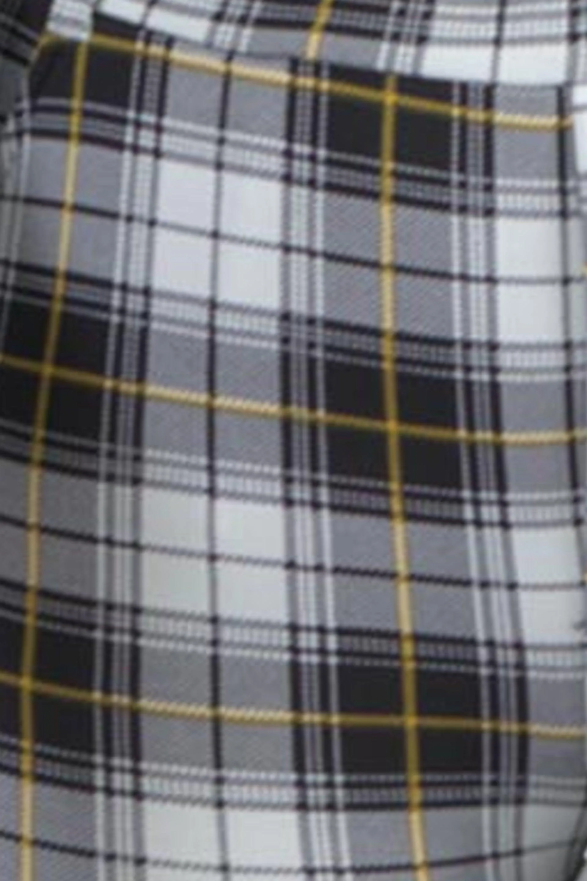 Tregging Skinny Pants With Zipper Pockets - White, Black, Mustard Plaid