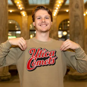 Utica Comets Utica Weekend Khaki Crewneck