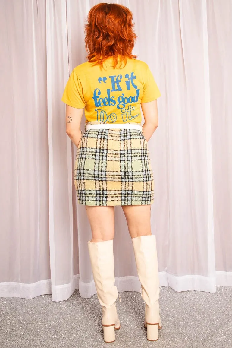 Vintage 1970s Plaid Mini Skirt