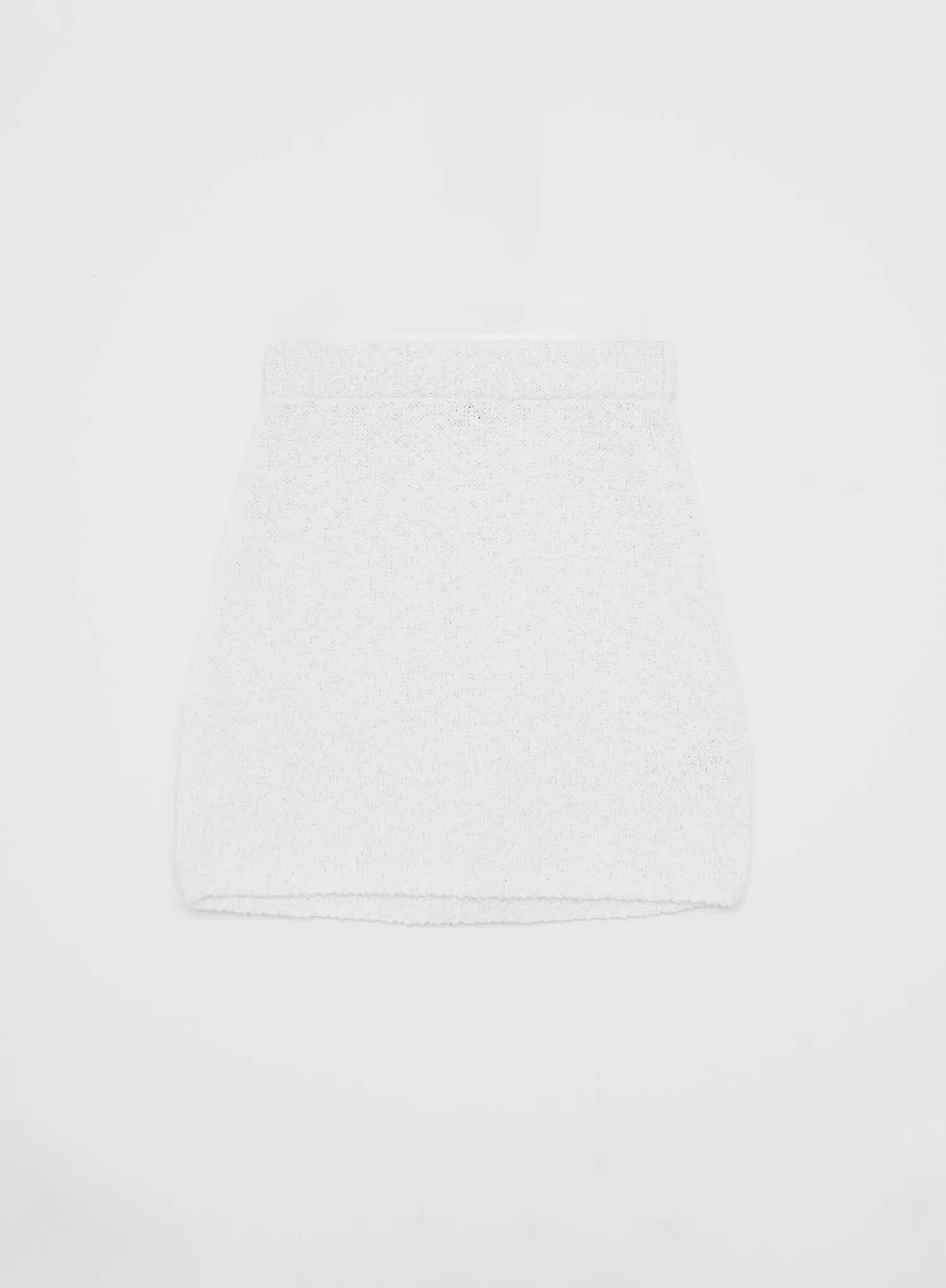 White Cotton Knit Mini Skirt - Eden